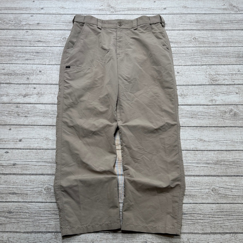 5.11 Tactical Pants Men's 34x30 Khaki Straight Leg Relaxed Fit Ripstop Utility